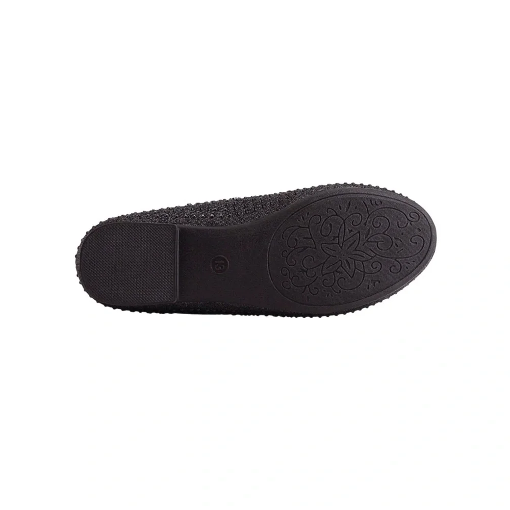 Dream Pairs Girls MUY-SHINE Flats Black Glitter Slip On Flats Size-4 NIB